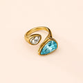 Bague LAO Or bleu sur fond clair