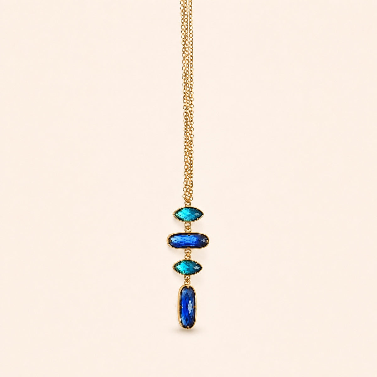 Collier LAYA Or bleu sur fond clair