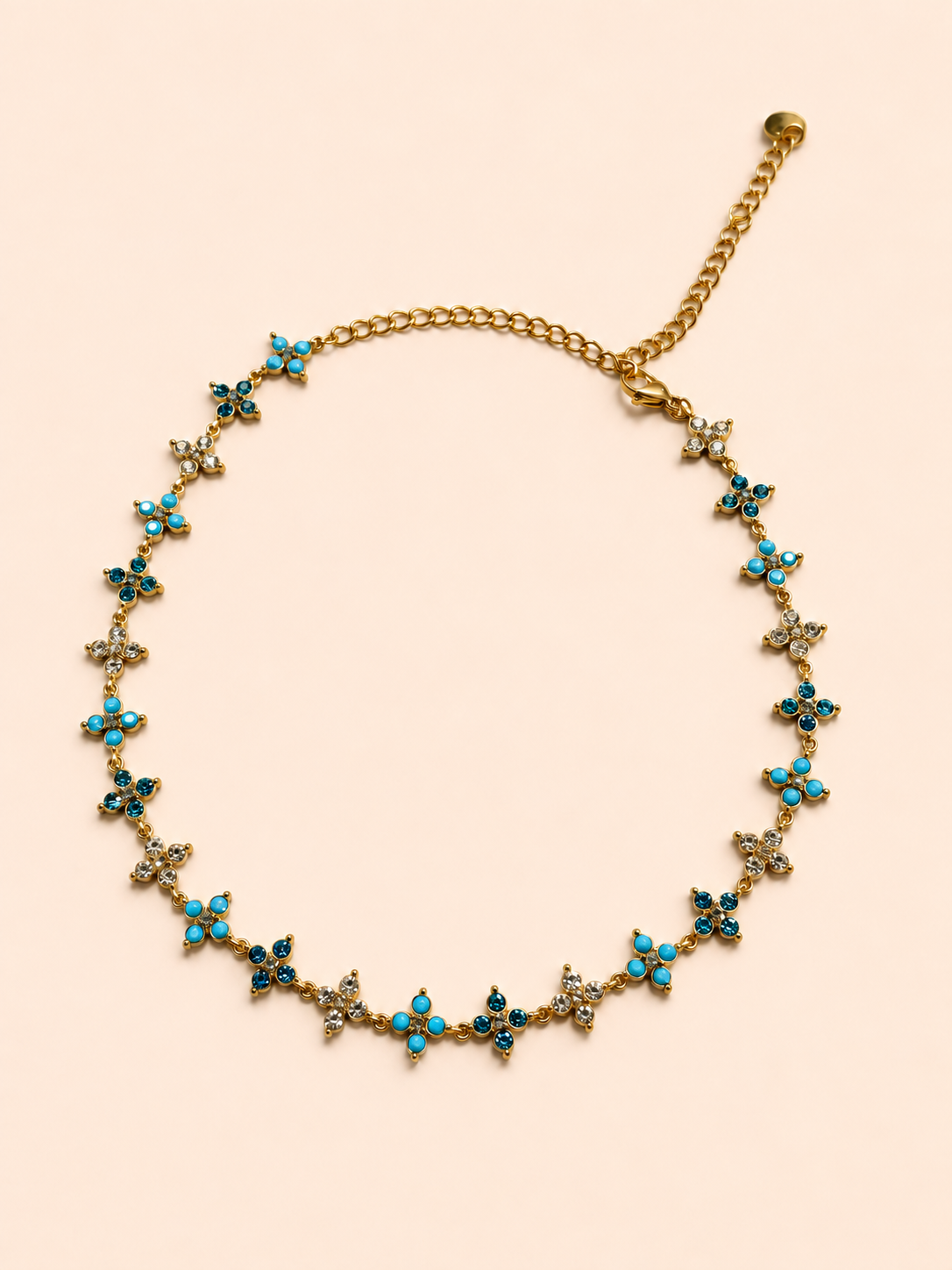 Collier NALY Or bleu – packshot