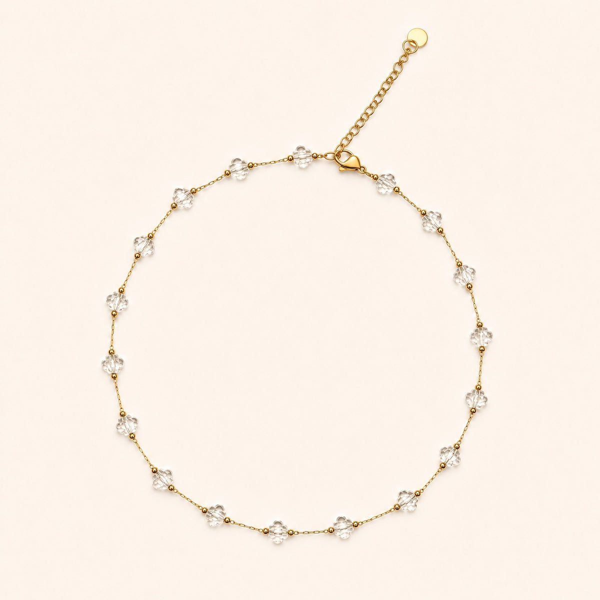 Collier TAÏLA Or blanc sur fond clair